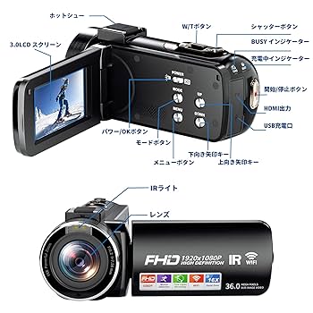 Amazon | Kenuo ビデオカメラ 1080P デジタル HDMI出力 16倍